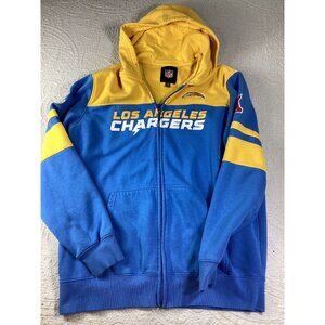 Los Angeles Chargers NFL Hoodie*XL*Blue/Yellow Fleece Zip-Up Mens Sweatshirt